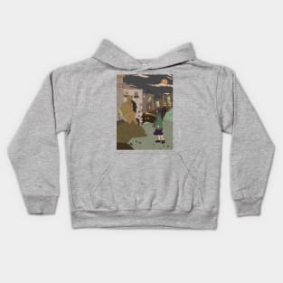 The girl who offers a cigarette to the monument Kids Hoodie